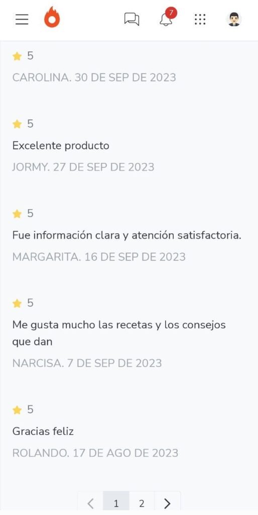 Evaluaciones de los Clientes